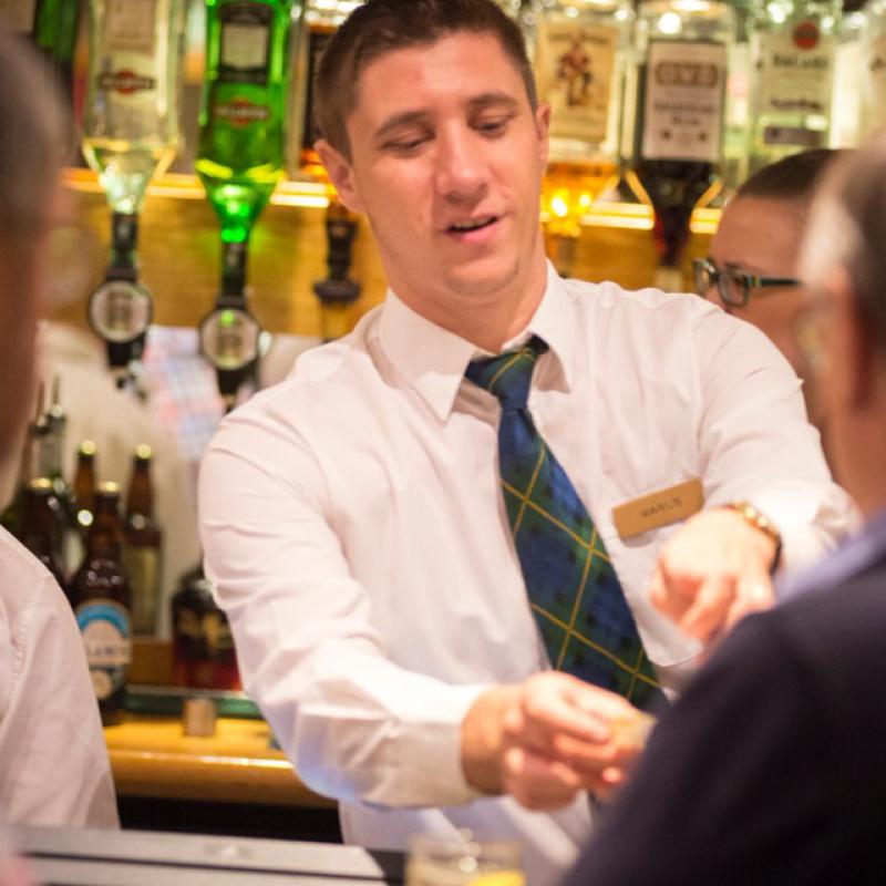 Barman at Loch Tummel Hotel